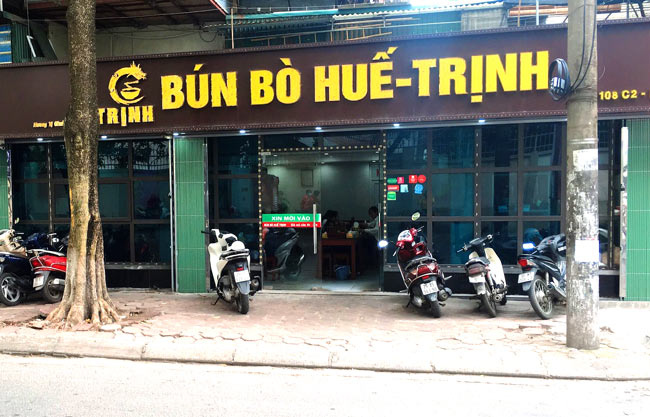 Bún bò O Trịnh sử dụng bộ nhận diện để thiết kế biển quảng cáo