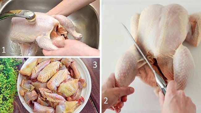 Sơ chế gà để nấu nước lèo hủ tiếu