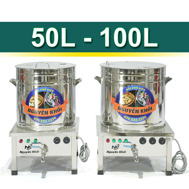 Bộ 2 nồi nấu phở bằng điện 50 – 100L