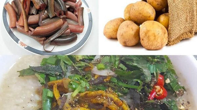 Nguyên liệu nấu cháo lươn khoai tây 